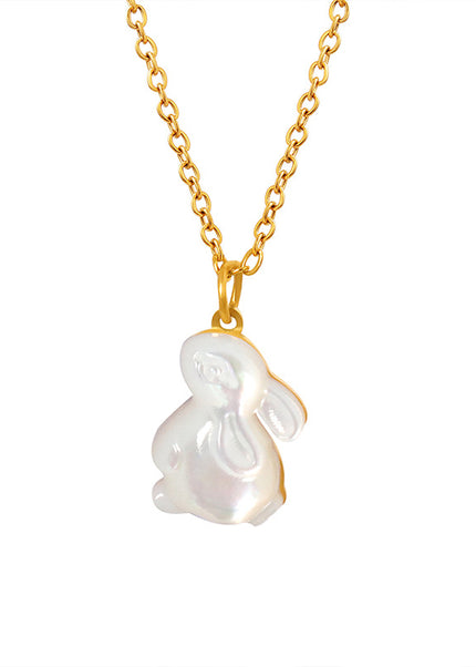 Internet celebrity with the same ins, trendy cute bunny pendant necklace, fashion temperament, niche design, versatile fairy jewelry