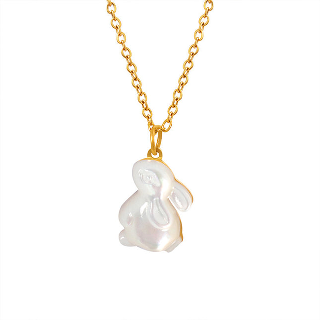 Internet celebrity with the same ins, trendy cute bunny pendant necklace, fashion temperament, niche design, versatile fairy jewelry