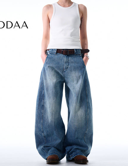 Washed Blue Distressed Baggy Cutlass Jeans Men - S / Mid Blue - Men’s Jeans