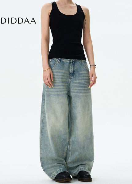 Blue Loose Fit Wide Leg Jeans for Men and Women - Men’s Jeans