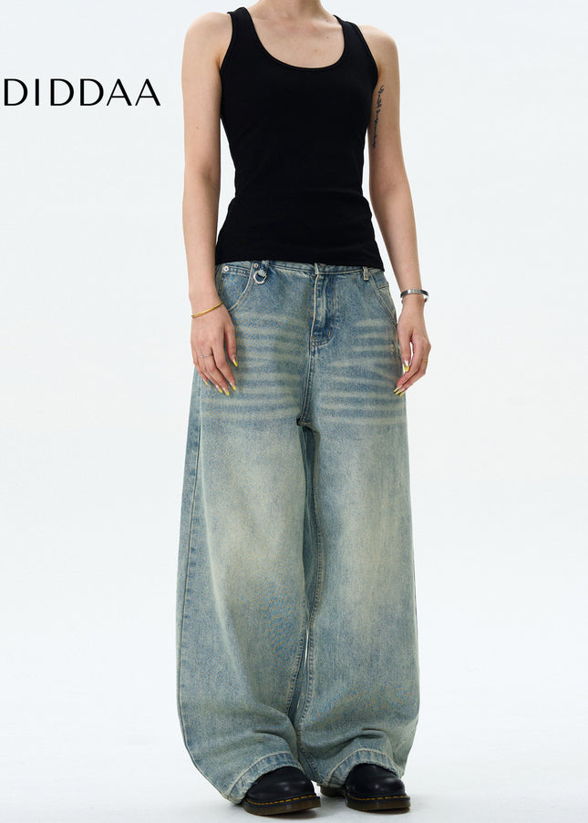 Blue Loose Fit Wide Leg Jeans for Men and Women - Men’s Jeans