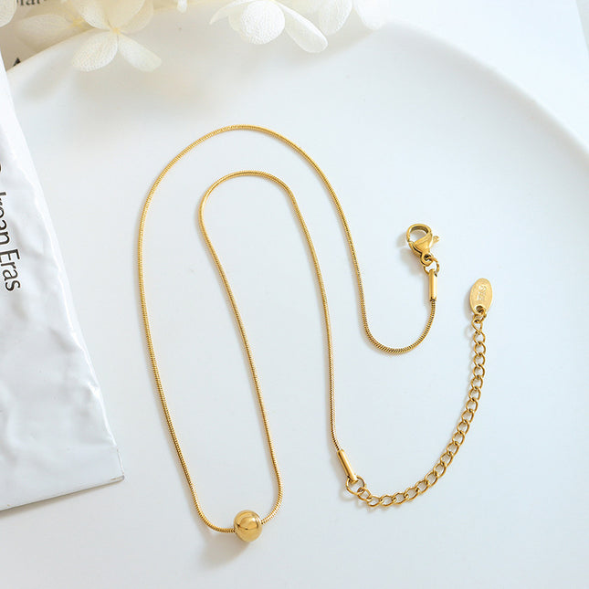 European and American indifferent ins trendy OT buckle two wearing lock steel ball pendant stacked titanium steel necklace delicate women's jewelry