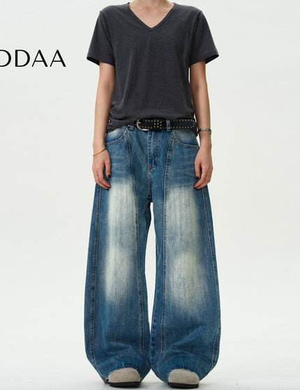 Blue Deconstructed Casual Scimitar Jeans - S / Mid Blue - Men’s Jeans