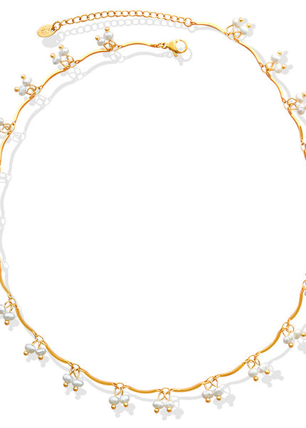 French gentle wind natural freshwater pearl necklace fashion versatile small pearl pendant delicate collar accessories wholesale