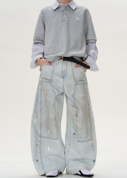 Blue Distressed Loose Fit Machete Jeans for All - Men’s Jeans