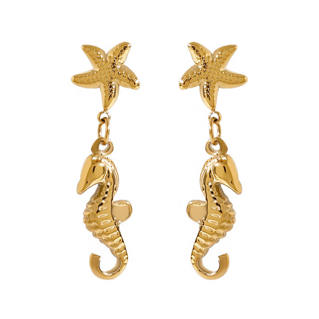 Jieding European and American stainless steel starfish earrings, light luxury, high-end earrings, holiday jewelry, titanium steel jewelry, cross-border