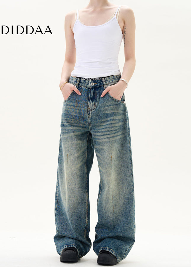 Blue Vintage Distressed Loose Fit Jeans - Men’s Jeans