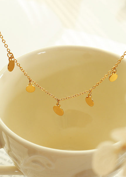 Niche design resort style geometric fashion personality necklace European and American ins clavicle chain non-fading gold-plated jewelry
