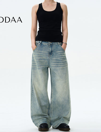 Blue Loose Fit Wide Leg Jeans for Men and Women - S / Mid Blue - Men’s Jeans