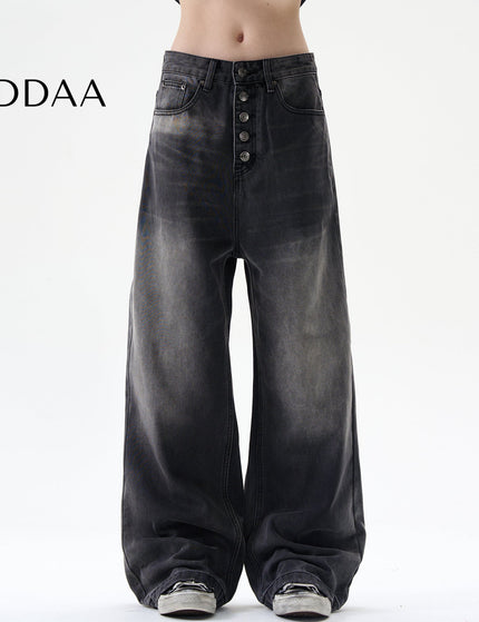 Blue Loose Fit Casual Wide-Leg Jeans for Men and Women - S / Black - Men’s Jeans