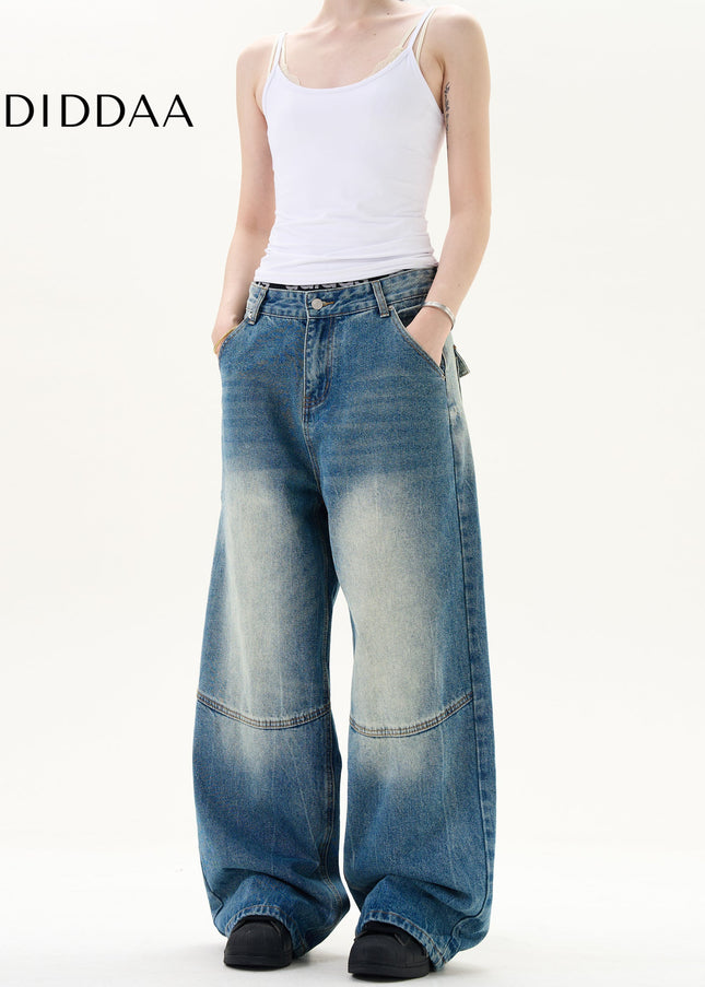Washed Blue Baggy Wide Leg Jeans for Men and Women - Men’s Jeans