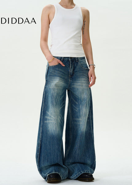 Blue Distressed Burst Wash Jeans for Men and Women - Men’s Jeans