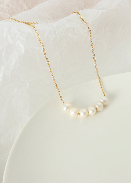 The Korean version of the ins goddess has a niche temperament and does not fade, baroque natural freshwater pearl necklace, light luxury gold-plated jewelry