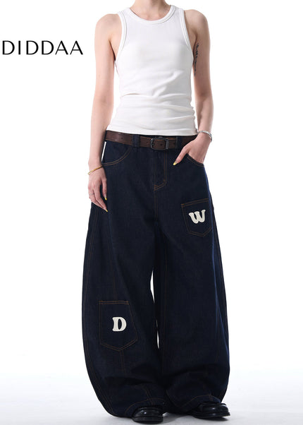 Blue Loose Fit Pocket Stitched Machete Jeans - Men’s Jeans