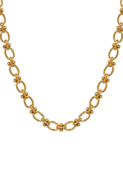Marka French style ins style European and American clavicle chain i cold wind choker chain stitching wild necklace titanium steel 18K gold