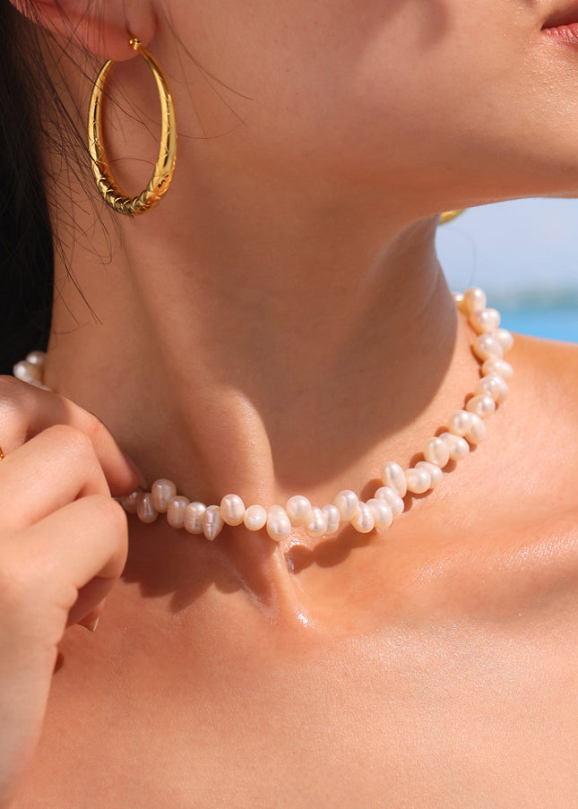 Mystery French Baroque Natural Freshwater Cultured Pearl Necklace Women's Handmade Beaded Light Luxury Necklace Factory Direct