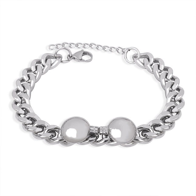 European and American new light luxury fashion personality niche design environmental protection titanium steel simple texture bracelet high-end jewelry women
