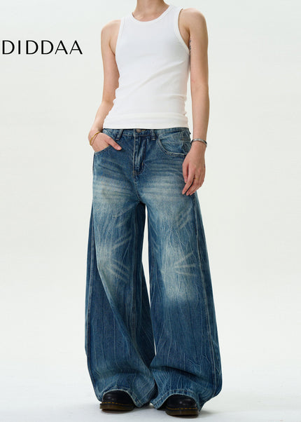 Blue Distressed Burst Wash Jeans for Men and Women - Men’s Jeans