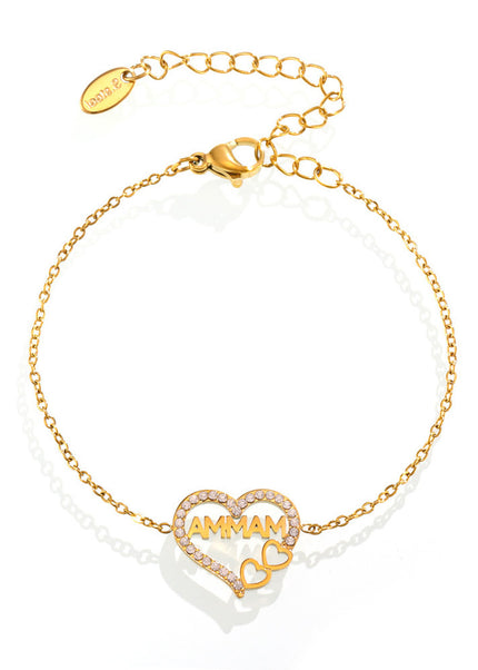 Mystery letter MAMMA love bracelet super flash zirconia hand-inlaid temperament niche European and American style new jewelry