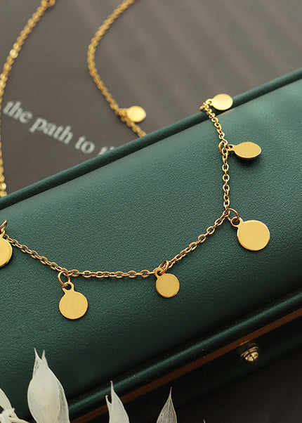 Niche design resort style geometric fashion personality necklace European and American ins clavicle chain non-fading gold-plated jewelry