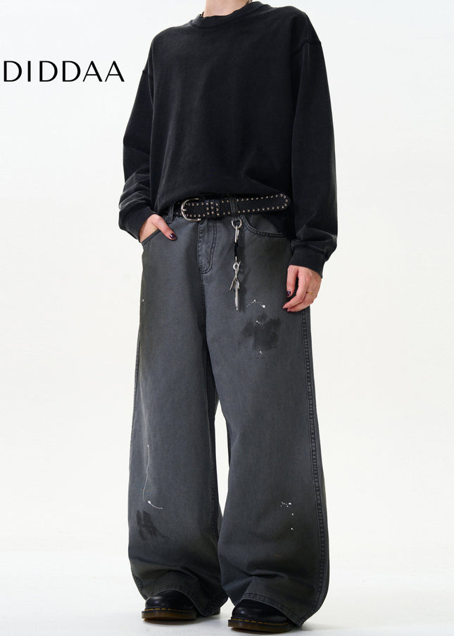 Blue Loose Straight Wide-Leg Cargo Jeans for All - Men’s Jeans