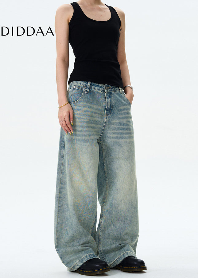 Blue Loose Fit Wide Leg Jeans for Men and Women - Men’s Jeans