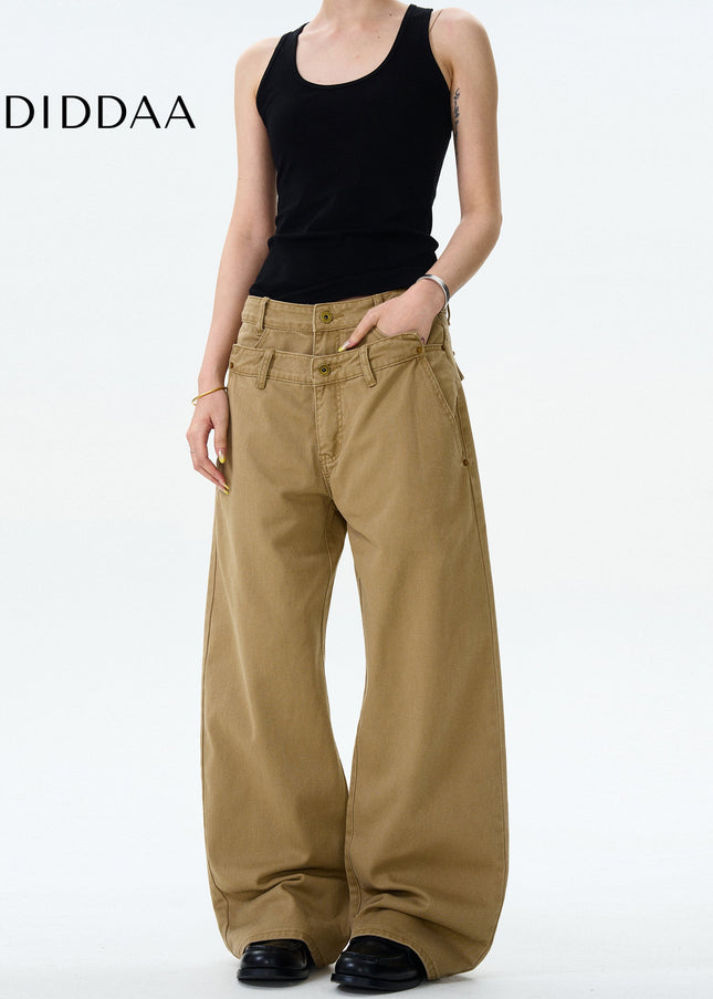 Blue Double Waist Vintage Jeans for Men and Women - Men’s Jeans