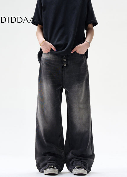 Blue Loose Fit Casual Wide-Leg Jeans for Men and Women - Men’s Jeans