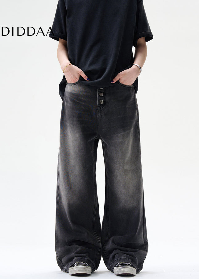 Blue Loose Fit Casual Wide-Leg Jeans for Men and Women - Men’s Jeans