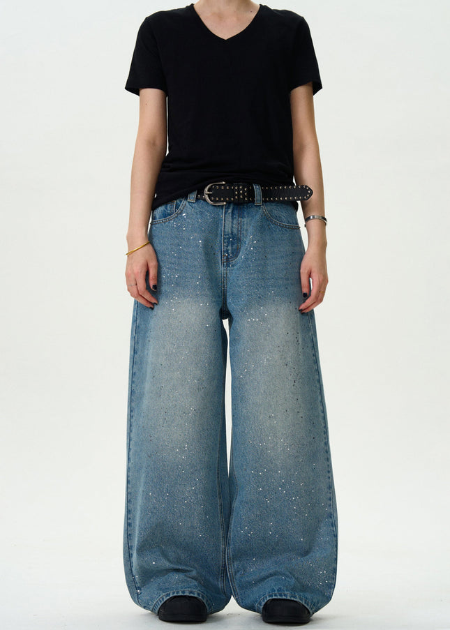 Light Blue Distressed Loose Fit Jeans for Men and Women - Men’s Jeans