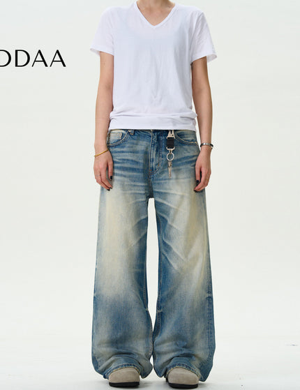 Blue Distressed Loose Fit Jeans for Men and Women - S / Mid Blue - Men’s Jeans