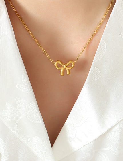 European and American ins style kawaii niche design bow pendant necklace personality fashion versatile clavicle chain jewelry