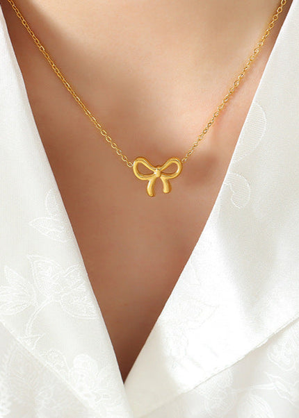 European and American ins style kawaii niche design bow pendant necklace personality fashion versatile clavicle chain jewelry