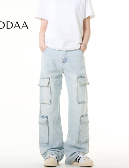 Light Blue Vintage Multi Pocket Cargo Jeans - S / Light Blue - Men’s Jeans
