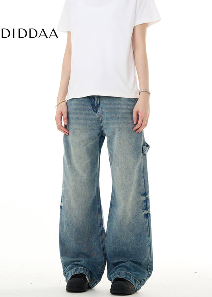 Blue Cleanfit Bootcut Jeans Men’s Loose Wide-Leg Pants - Men’s Jeans