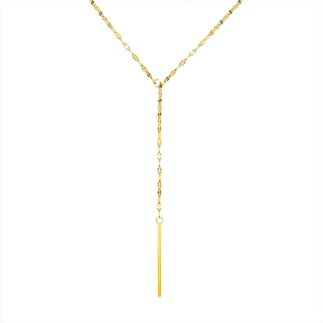 Marka: French Y-shaped necklace, short necklace with tassels, collarbone necklace, titanium steel, 18k gold, P529