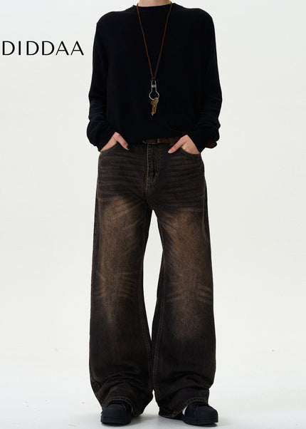 Light Blue Heavy Distressed Bootcut Jeans for Men and Women - Men’s Jeans