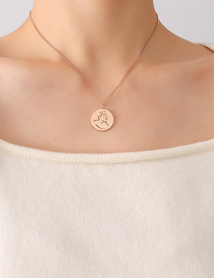 Mystery ins style autumn winter new necklace female niche design sense abstract portrait medallion pendant clavicle necklace