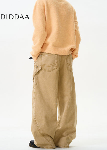 Blue Distressed Loose Cargo Jeans for Men and Women - Men’s Jeans