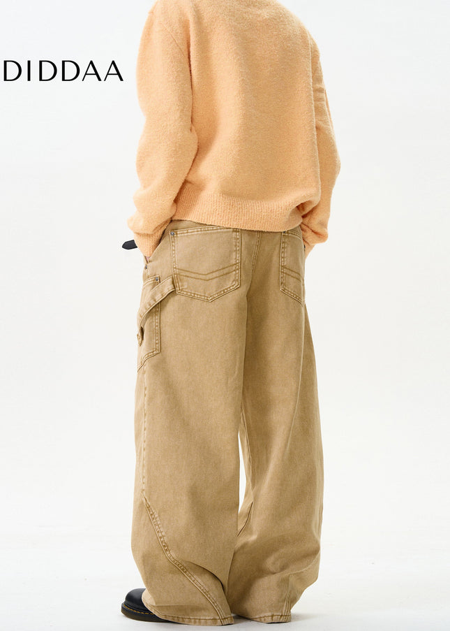 Blue Distressed Loose Cargo Jeans for Men and Women - Men’s Jeans