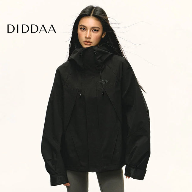 Aaisup American functional windproof waterproof outdoor hooded imitation jacket women’s autumn design sense cargo coat