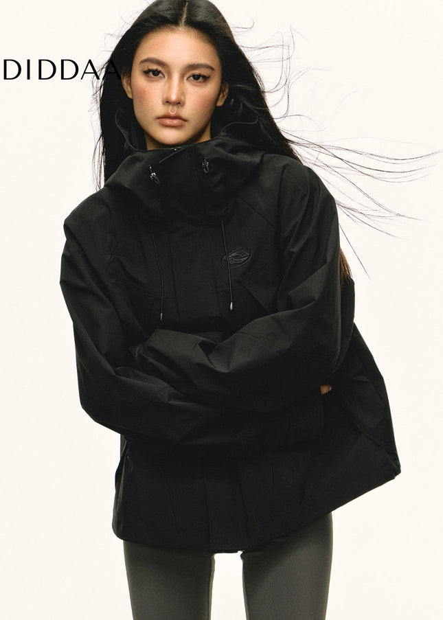 Aaisup American functional windproof waterproof outdoor hooded imitation jacket women’s autumn design sense cargo coat