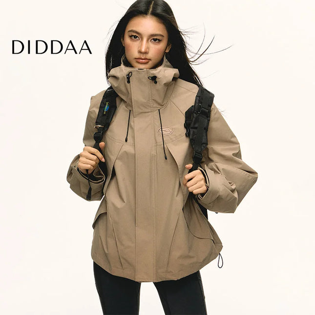 Aaisup American functional windproof waterproof outdoor hooded imitation jacket women’s autumn design sense cargo coat