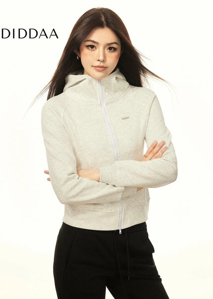 AAISUP American Simple Style Hooded Sweatshirt Women’s 2024 Spring New Design Slim Slim Athletic Cardigan - Maybe