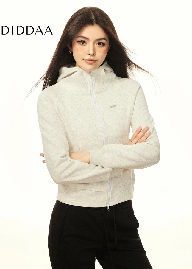AAISUP American Simple Style Hooded Sweatshirt Women’s 2024 Spring New Design Slim Slim Athletic Cardigan - Maybe