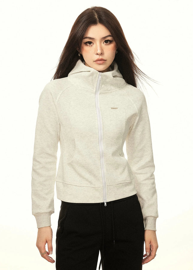 AAISUP American Simple Style Hooded Sweatshirt Women’s 2024 Spring New Design Slim Slim Athletic Cardigan - Maybe
