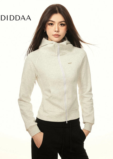 AAISUP American Simple Style Hooded Sweatshirt Women’s 2024 Spring New Design Slim Slim Athletic Cardigan - Maybe