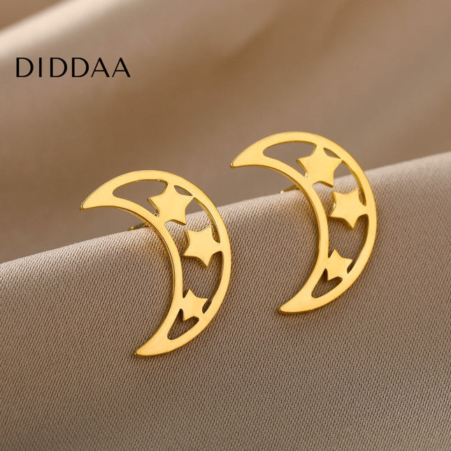 Adeline Earrings | Gold Half Moon Stud Earrings - Earrings