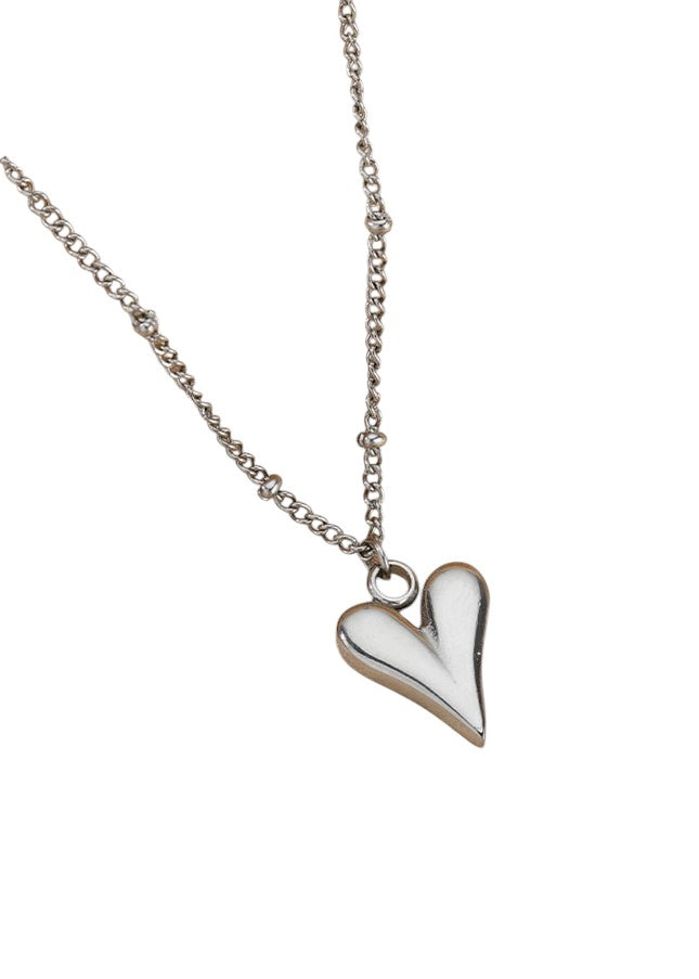 Alister Pendant Necklace | Silver Love Heart Slim Chain
