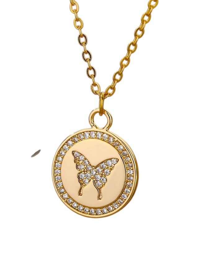 Allie Pendant Necklace | Gold Zirconia Butterfly